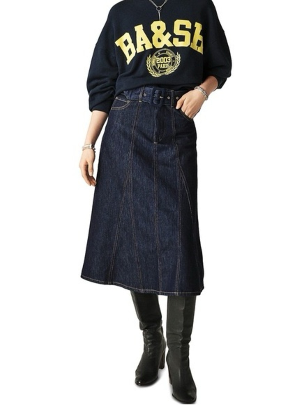 BA&SH / dark wash Dakota denim skirt 42 large